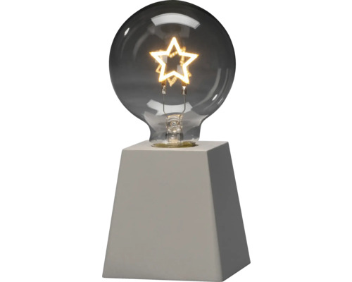 Dekorativ lampa med stjärnformad glödlampa på sockel