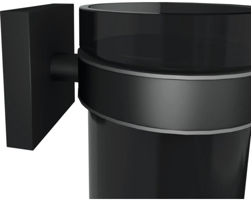 Svart tandborstmugg för väggmontering