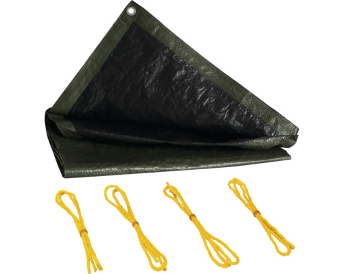 Presenning med öljetter och fästlinor