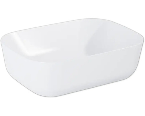 Vitt tvättställ för bänkmontage i keramik