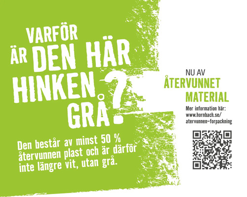 Information om användningen av återvunnet material vid tillverkning av hinkar