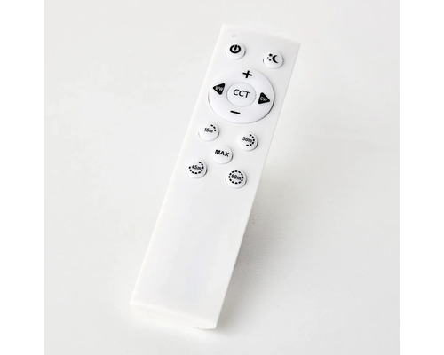 Vit fjärrkontroll för lampor med olika funktionsknappar