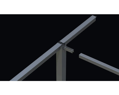 Metallramstruktur med hörnfogar