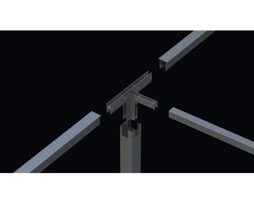 Detaljbild av stålprofiler för konstruktion av ett byggprojekt