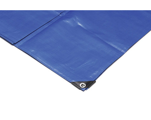 Blå presenning med öljett