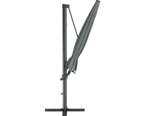 Stängt parasoll med sidofot och stativ