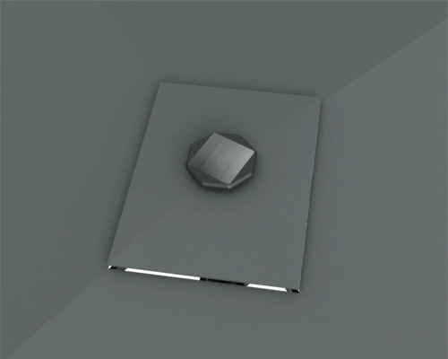 Fyrkantigt duschgolvbrunn med åttkantig insats