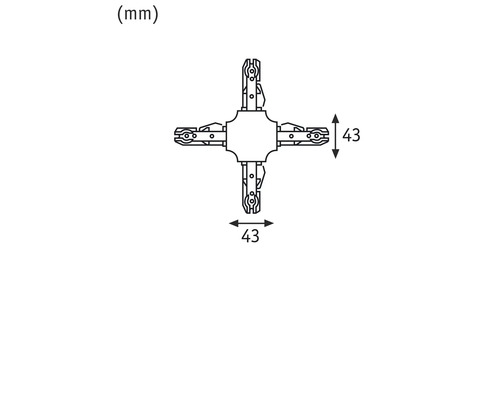 Teknisk ritning av ett kopplingsstycke med måttangivelser