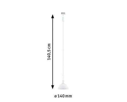 Pendellampa med måtten 140,5 cm höjd och 140 mm diameter