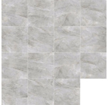 Flera gråa plattor med marmormönster.