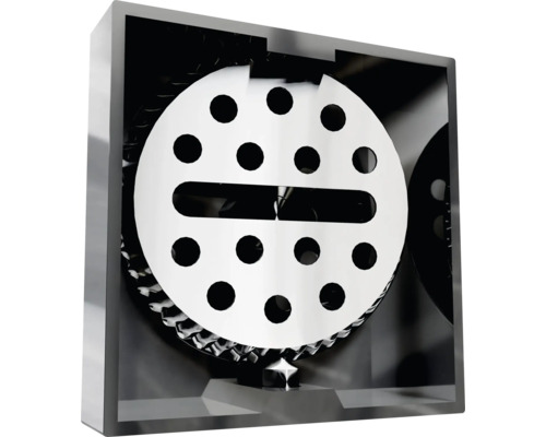 Ventilationsgaller med hål i en fyrkantig ram