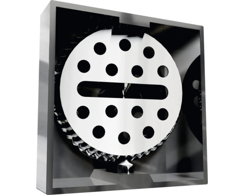 Skärmaskin med runt blad och hål