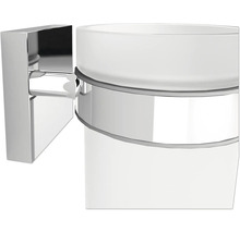 Vägghållare för tandborstglas av metall och glas