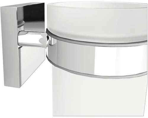 Vägghållare för tandborstglas av metall och glas