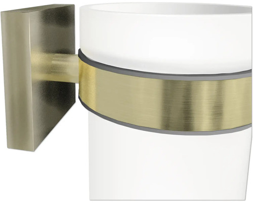 Väggmonterad tandborsthållare av metall och plast