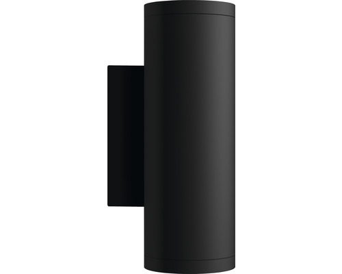 Vägglykta PHILIPS HUE Appear White & Color Ambiance 8W 1200lm 2000-6500K svart Cylindrisk vägglampa för utomhusbruk, tillverkad av metall