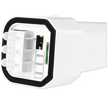 Baksidan av en LED-lampa med justerbar färgtemperatur