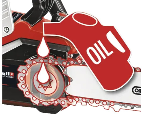 Symbol för automatisk kedjesmörjning av en motorsåg