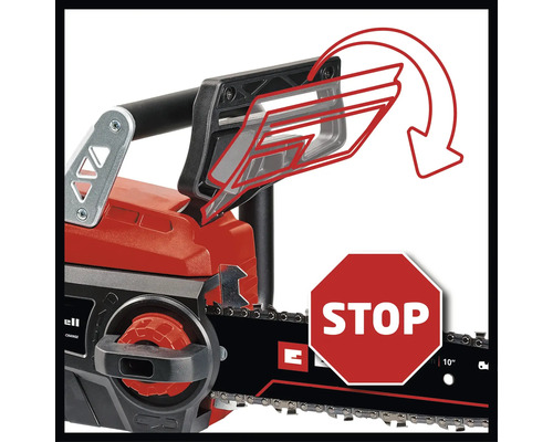 Kedjesåg med säkerhetsanvisning för användning