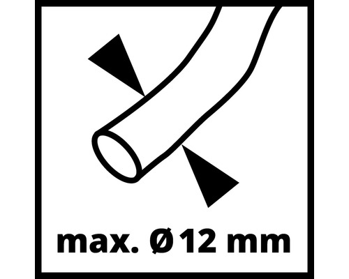 Symbol: Maximal slangdiameter 12 mm