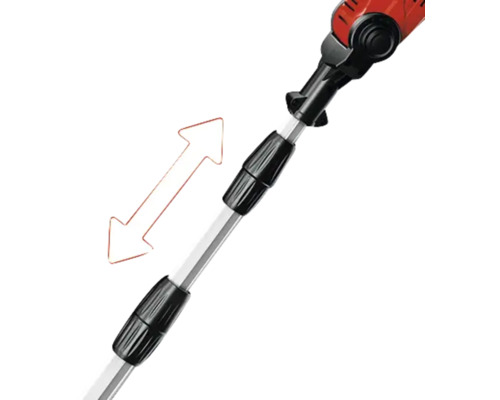 Förlängningsskaft med pil för att indikera längdjusteringen