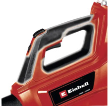 Detaljvy av en lövblås med Einhell-logotyp och borstlös teknik