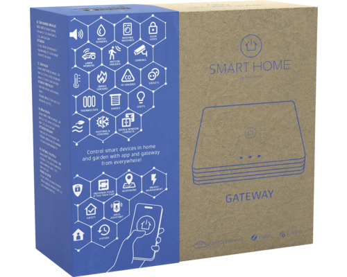Smart Home Gateway-förpackning från Hornbach för att styra enheter i hemmet och trädgården