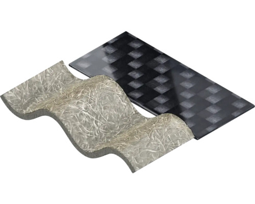 Korrugerad plåt och takpanel i tvärsnitt