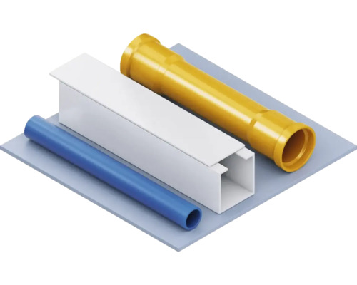 Plaströr och kabelkanaler på en yta