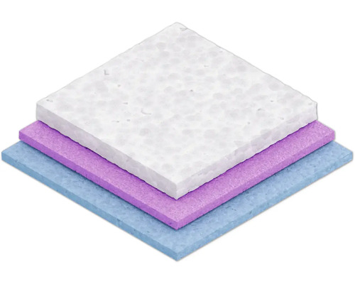 Stapel av isoleringsskivor av frigolit