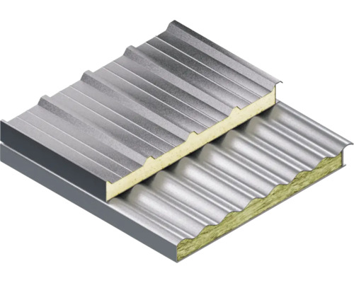 Takpanel med trapetsformad profil och isolering