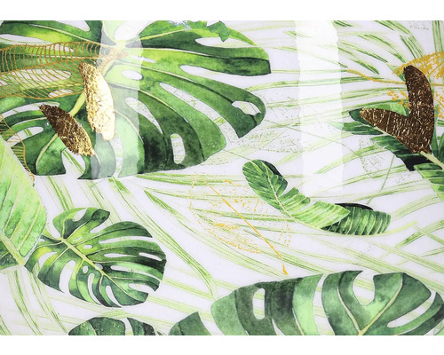 Dekor med Monstera-blad och guldmönster