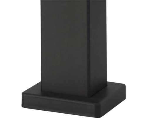Svart stolpfäste för utomhusbruk