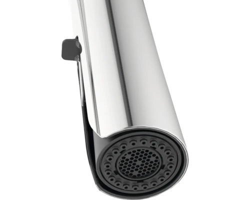 Närbild av en kranpip med perlatorer