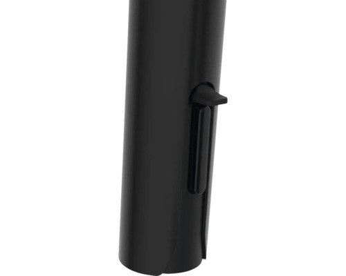 Detaljvy av en svart behållare med stängning