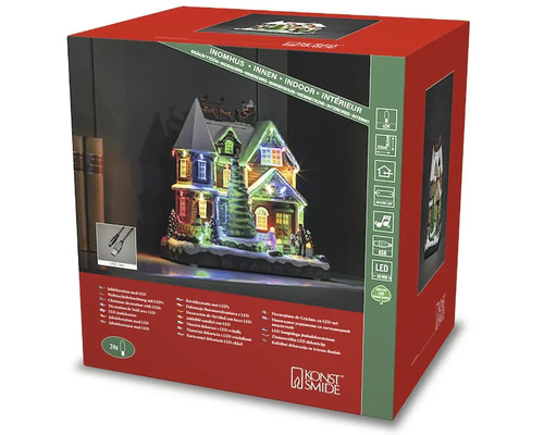 Förpackning av ett upplyst julhus med LED från Konstsmide