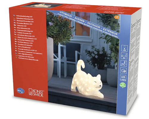 Förpackning för en LED-dekorationslampa i form av en katt för utomhusbruk