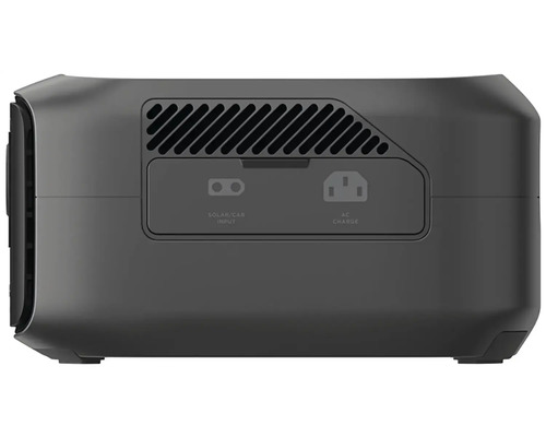 Strömgenerator med anslutning för solcellsladdning, bilbatteriladdning och växelström.