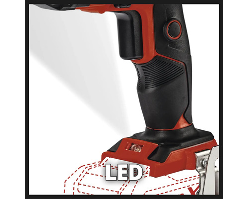 Närbild av en sladdlös skruvdragare med LED-belysning