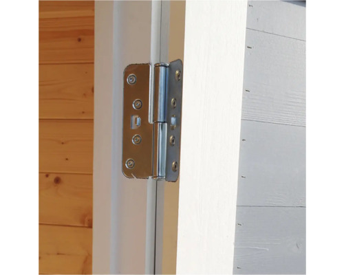 Dörrupphängning fäst på en dörr med skruvar