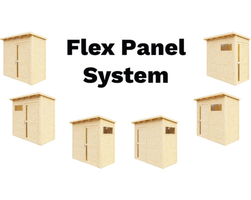 Flex Panel System med trädgårdshus i trä