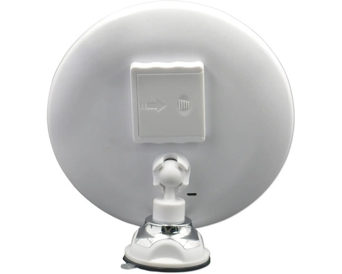 Baksida av en kosmetisk spegel med sugkoppsfäste