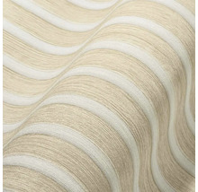 Närbild av en beige tapet med ett randigt mönster