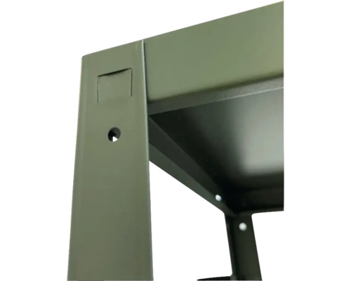 Detaljvy av en metallhylla