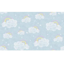 Tapet med moln, regnbågar och fåglar