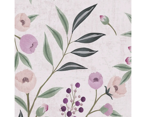 Blommönster med blad och bär på ljus bakgrund