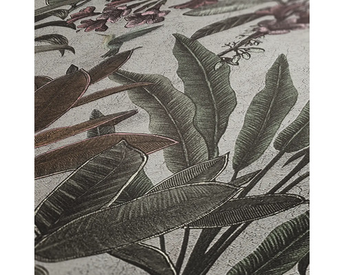 Närbild av en tapet med växtmönster