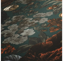 Närbild av en tapet med blommönster