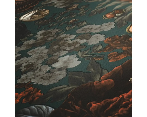 Närbild av en tapet med blommönster