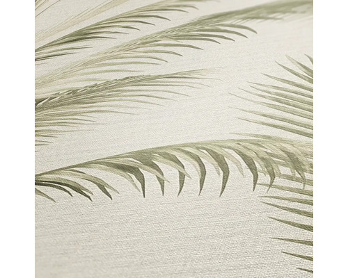 Närbild av en tapet med palmbladmönster